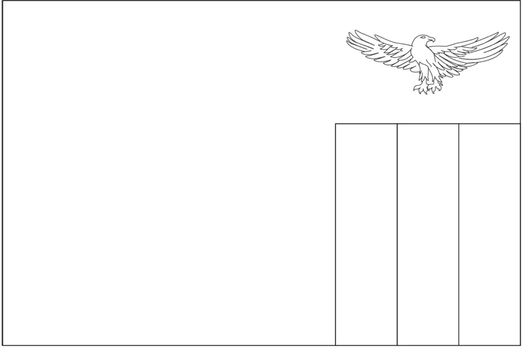 Desenhos das Bandeiras dos Países na letra Z Zâmbia Bandeira da Zâmbia na letra Z. Retângulo horizontal com águia e faixas verticais.