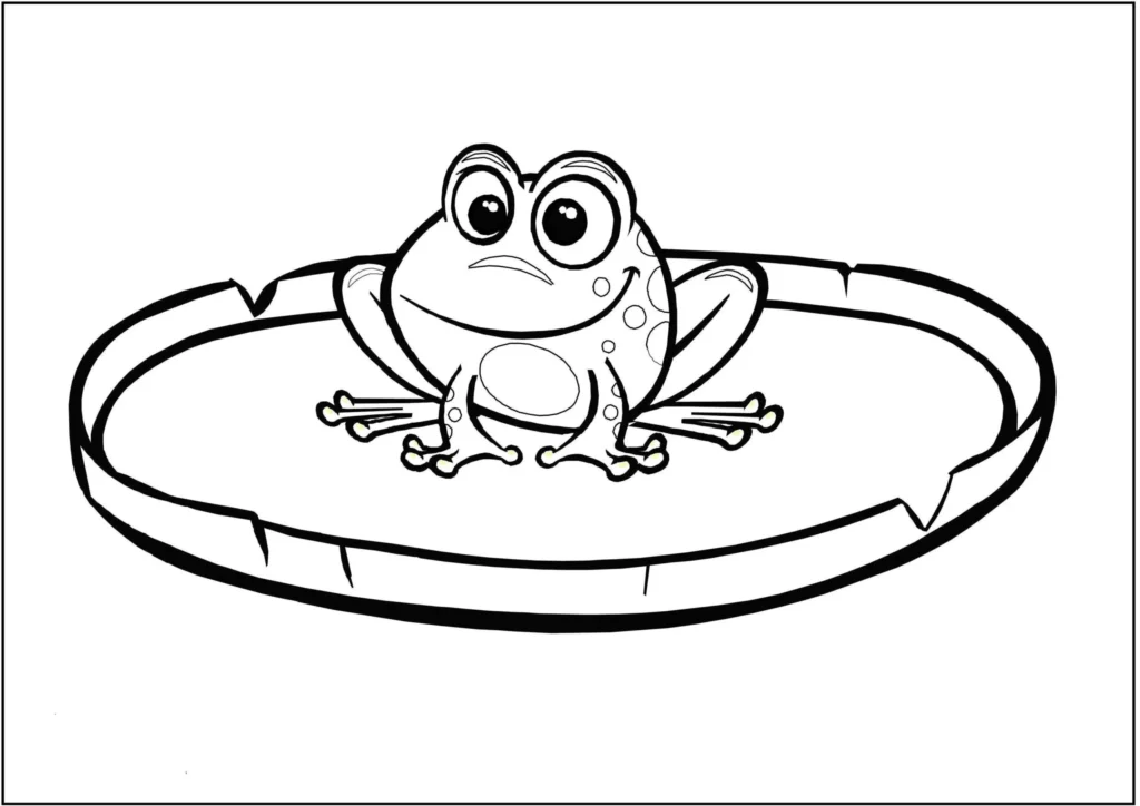 Desenhos de Sapos para pintar Sapo na flor Sapo sorridente em folha para colorir