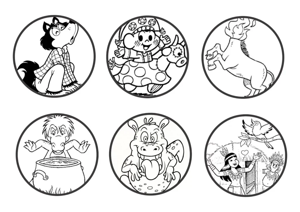 Desenhos para colorir do Folclore Brasileiro: Lobisomem, Boi Bumbá, Mula Sem Cabeça e mais! Atividade educativa e divertida.
