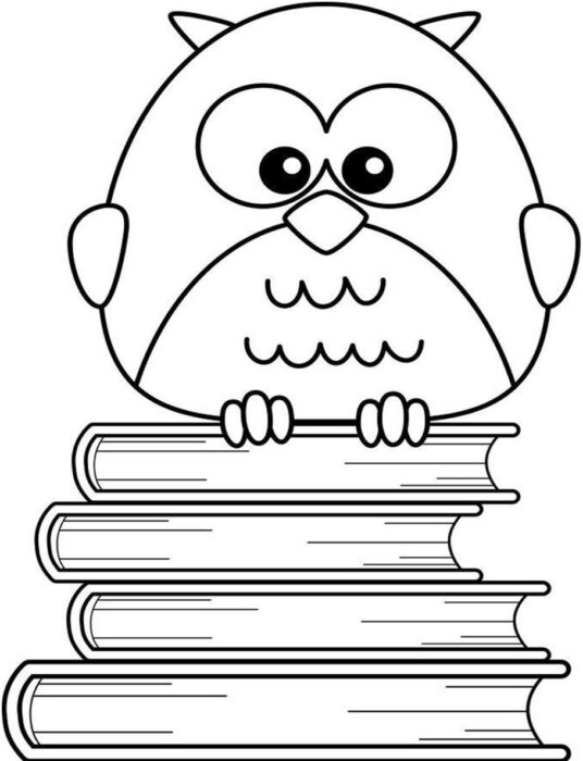 Coruja em livros para colorir: atividade relaxante e criativa.