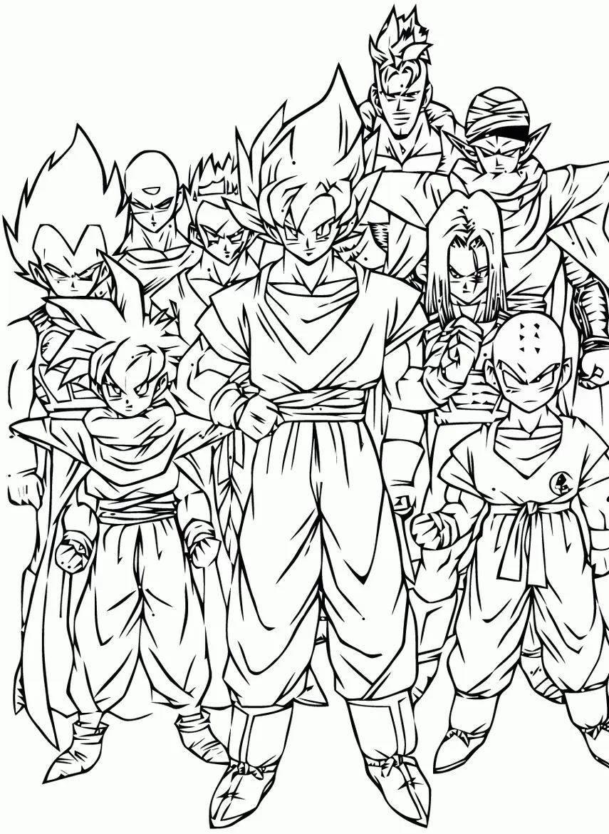 Desenhos de Goku para colorir e imprimir