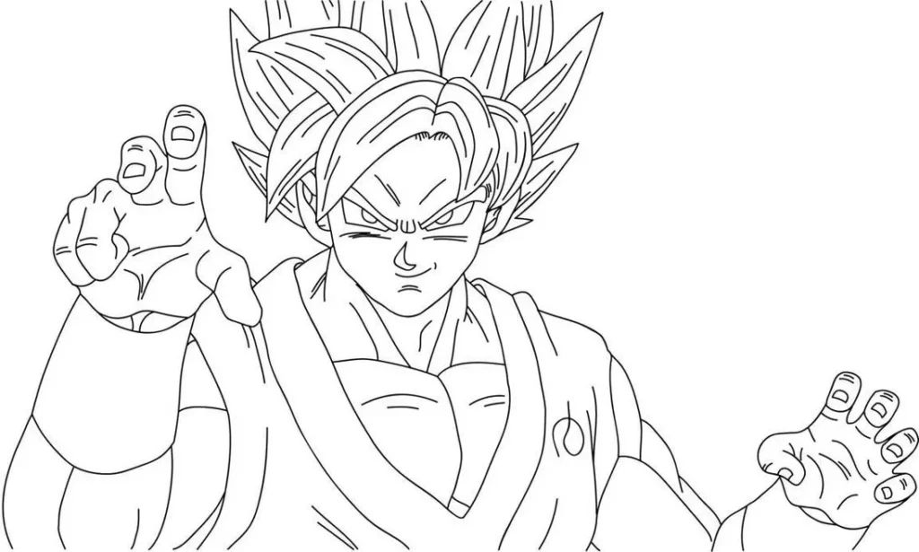 Desenhos de Goku para colorir Goku com raiva Desenho de Goku com Raiva para Colorir: Libere o Super Saiyajin!