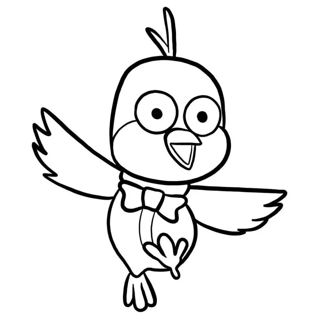 Harry de Pororo para colorir: desenho divertido do passarinho