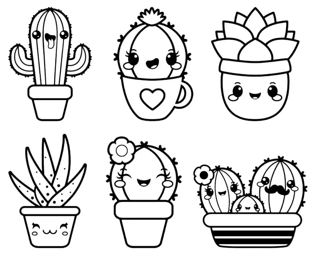 Kawaii da Natureza para colorir - Desenhos Imprimir