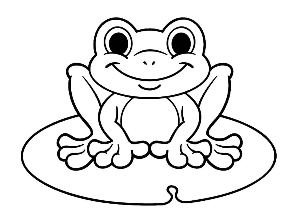 Sapo Kawaii para Colorir: Desenho Adorável com Olhos Brilhantes
