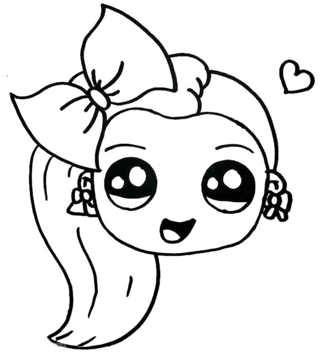 Menina Kawaii com Laço e Brincos Florais