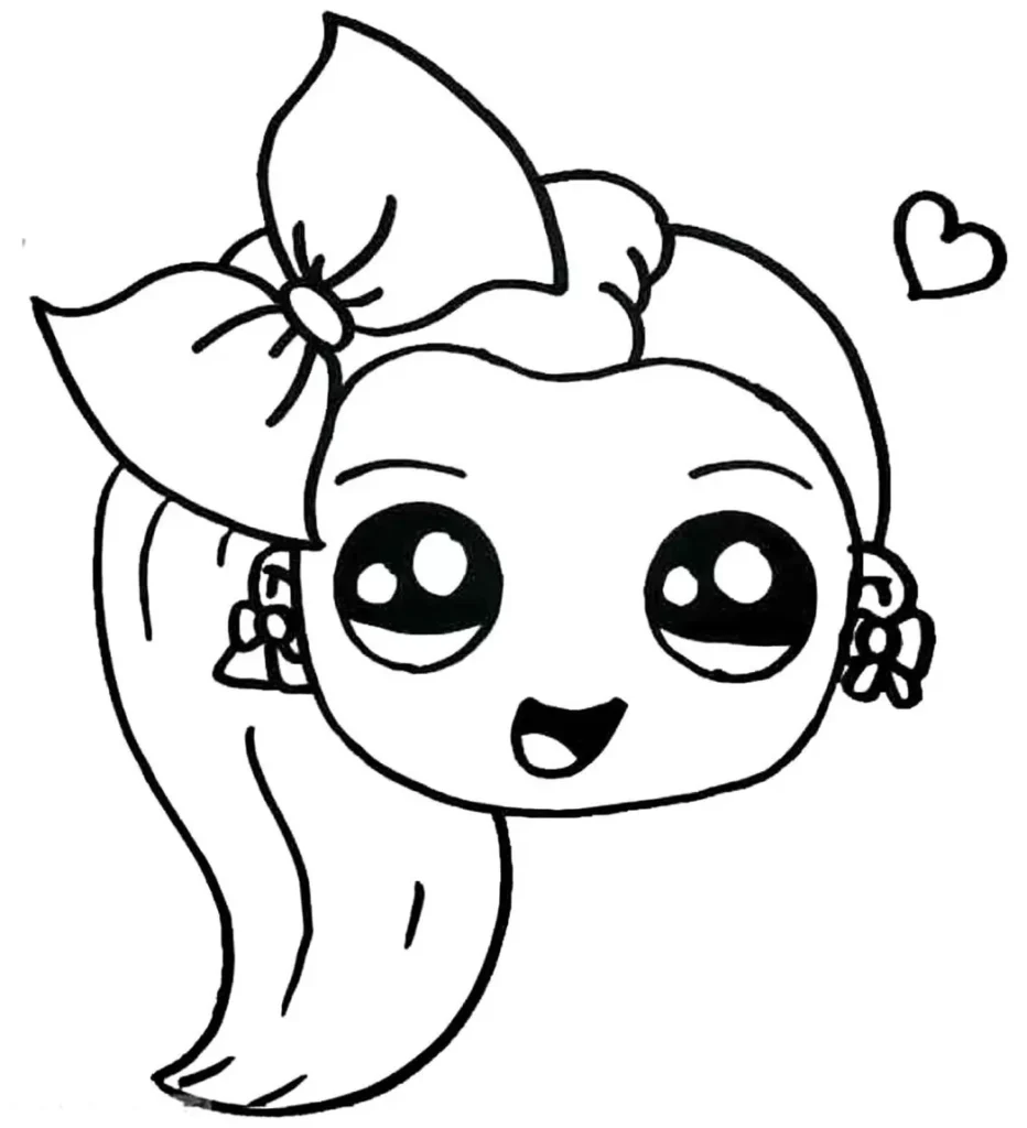 Menina Kawaii com Laço e Brincos Florais