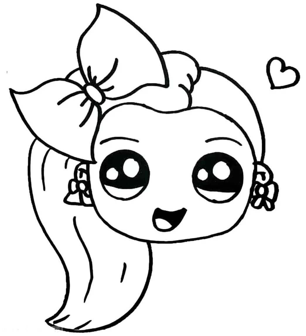 Menina Kawaii com Laço e Brincos Florais