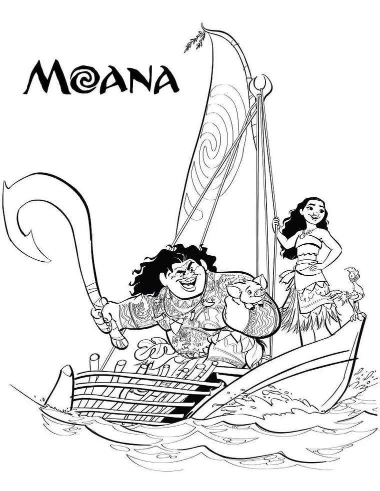 Desenhos de Moama para colorir. Navegando.