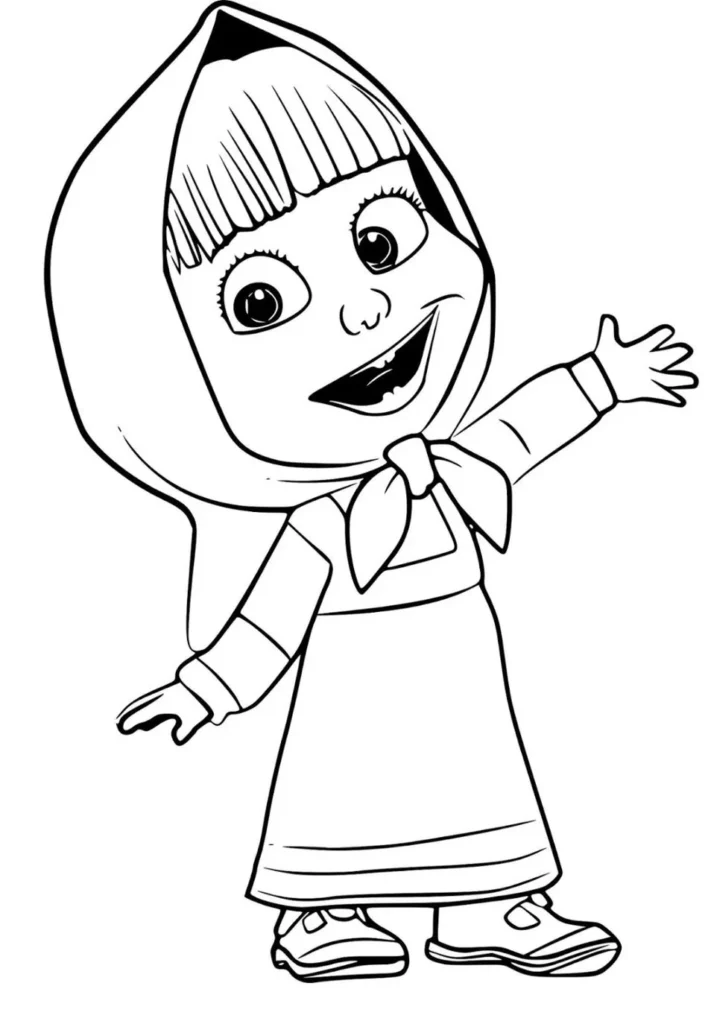 Masha e o Urso: Desenho da Masha para colorir