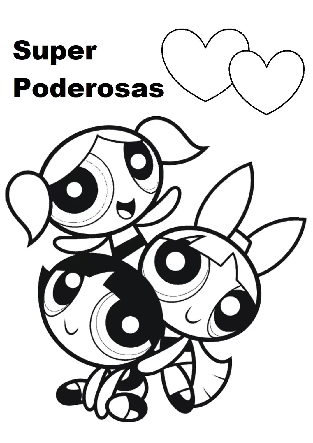 Meninas Super Poderosas Unidas: Desenho para Colorir