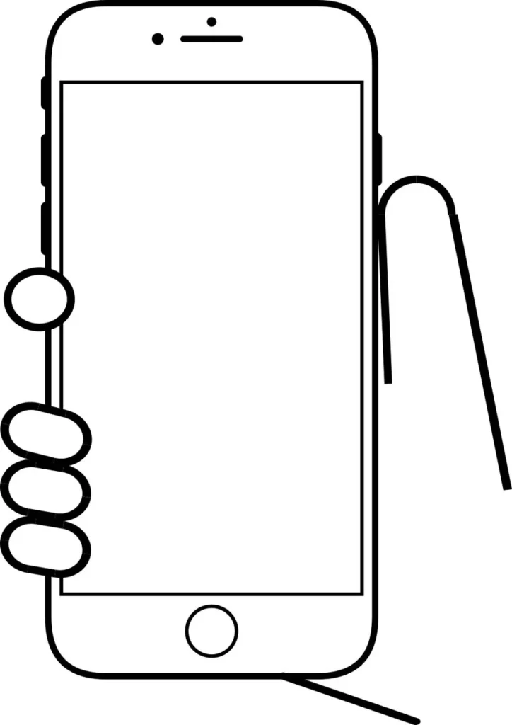 Desenhos de Celular para colorir LG Celular LG para colorir: Desenho detalhado de um smartphone na mão, pronto para personalizar.