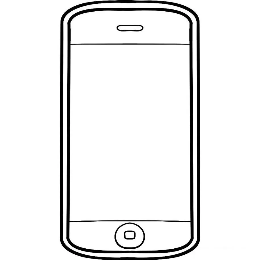 Desenhos de Celular para colorir Motorola Smartphone Desenho de celular Motorola para colorir: smartphone com tela e botão home.
