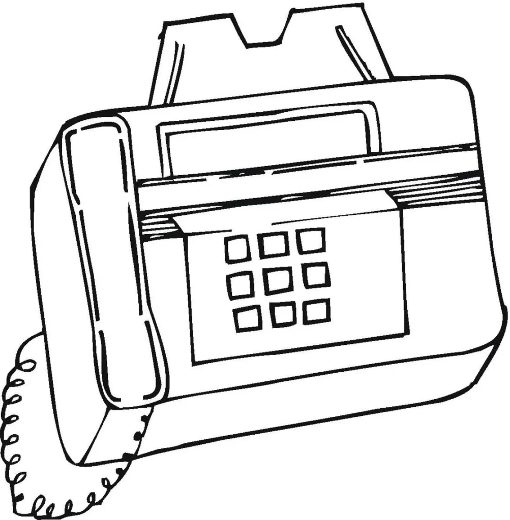Desenhos de Telefone para colorir Telefone Antigo Telefone Antigo para Colorir: Desenho de Fax com Telefone