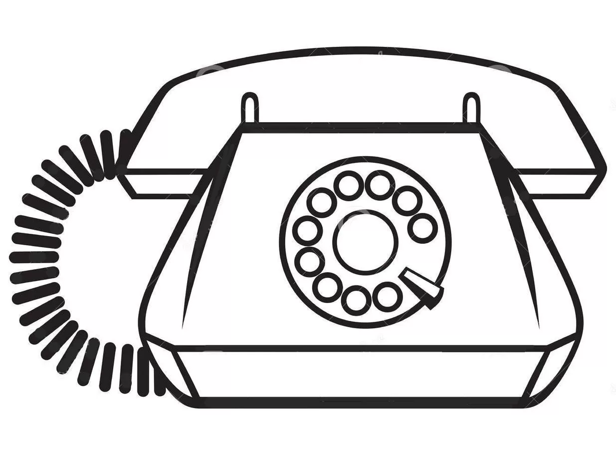 Desenhos de Telefone para colorir Telefone com Discador Giratório Desenho de telefone antigo com disco giratório para colorir. Imagem detalhada de telefone retrô.