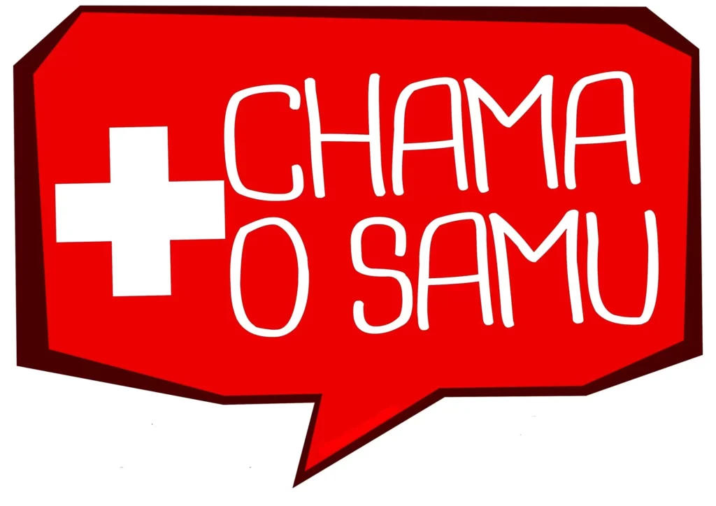 Plaquinha Divertida: Chama o SAMU! Ideal para Emergências Médicas.
