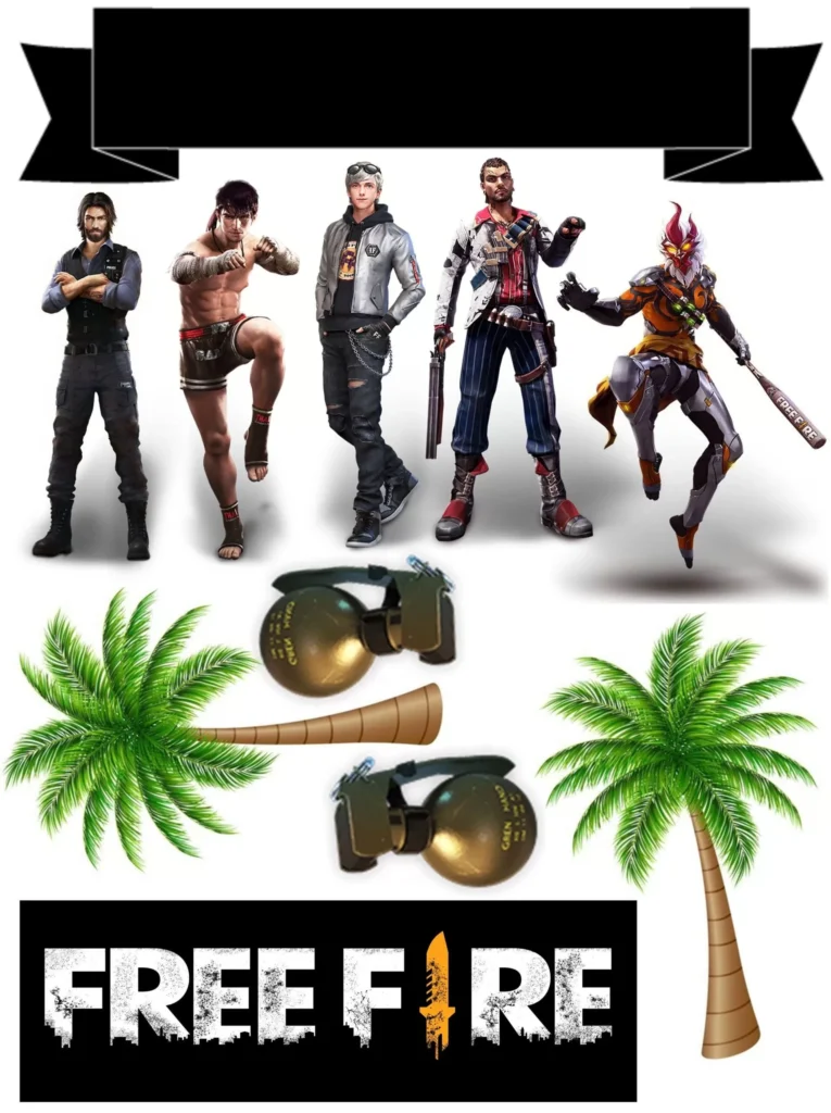 Topo de Bolo Free Fire para Festa de Aniversário Temática