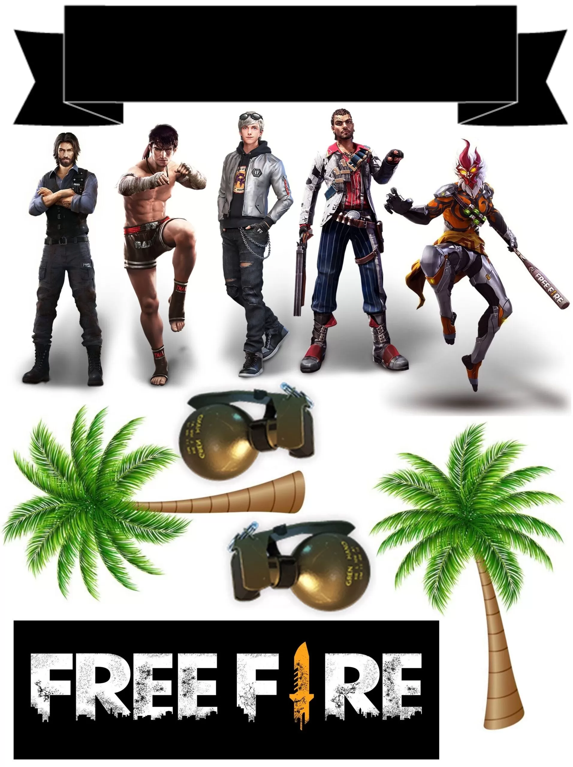 Topo de Bolo Adolescente Menino Free fire jogo