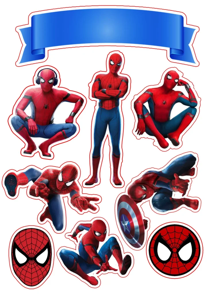 Topo de Bolo Homem Aranha Adolescente para Festa