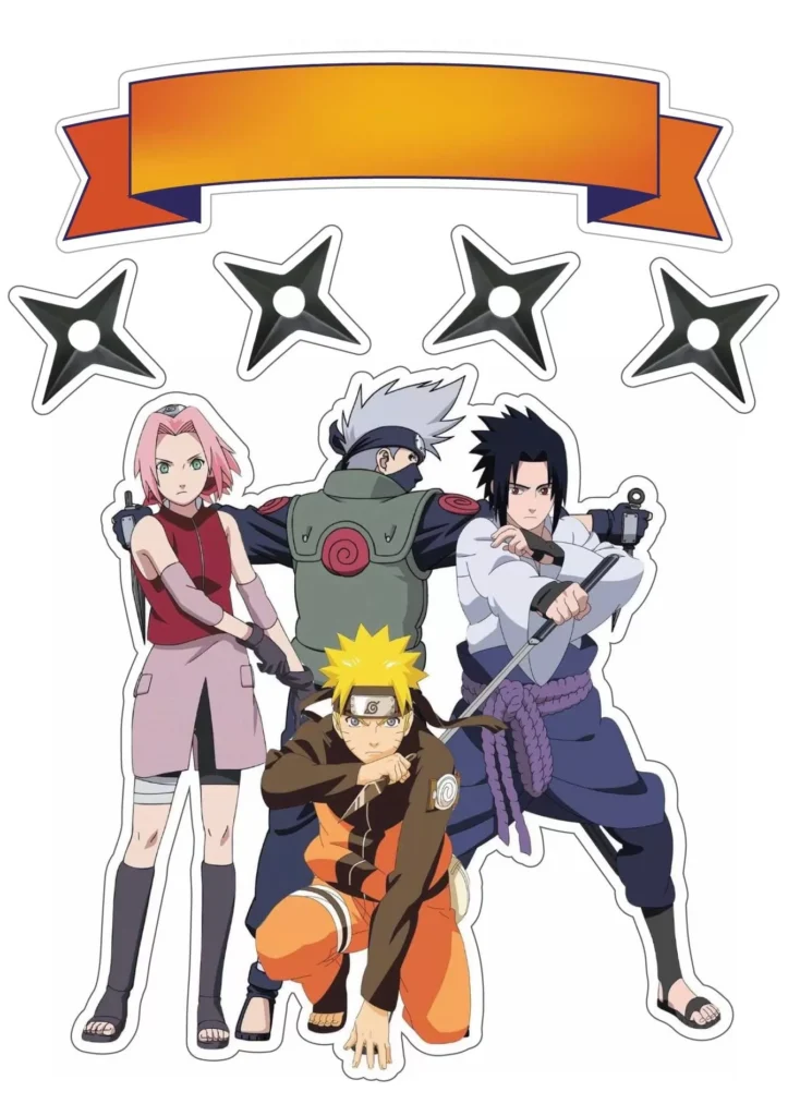 Topo de Bolo Naruto para Festa de Aniversário Temático