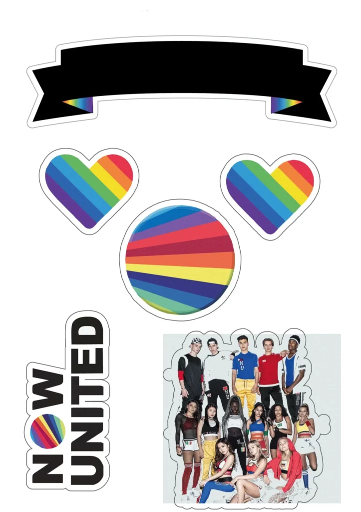 Topo de Bolo Now United Personalizado para Festa de Aniversário