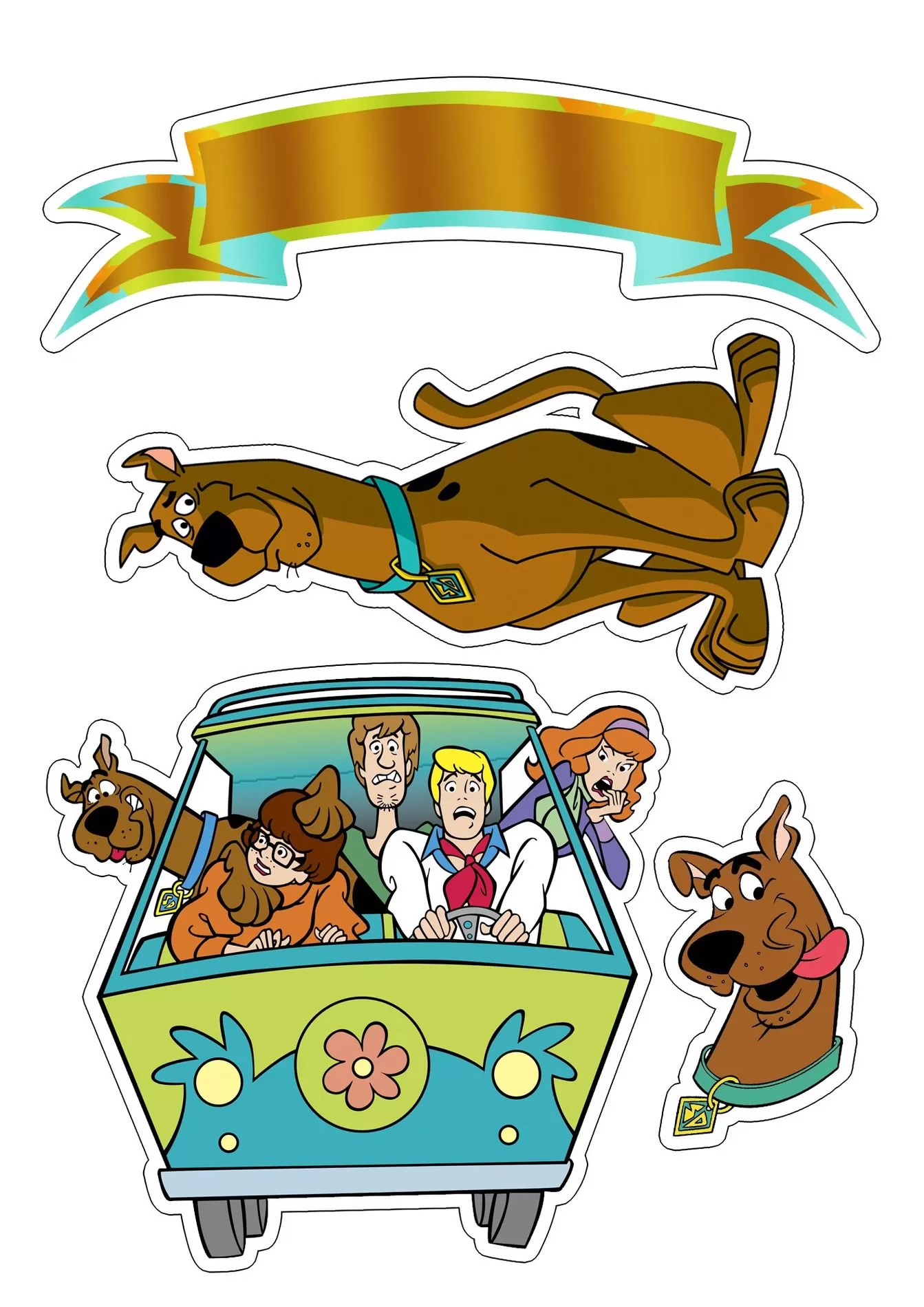 Topo de Bolo Adolescente Menino Scooby doo