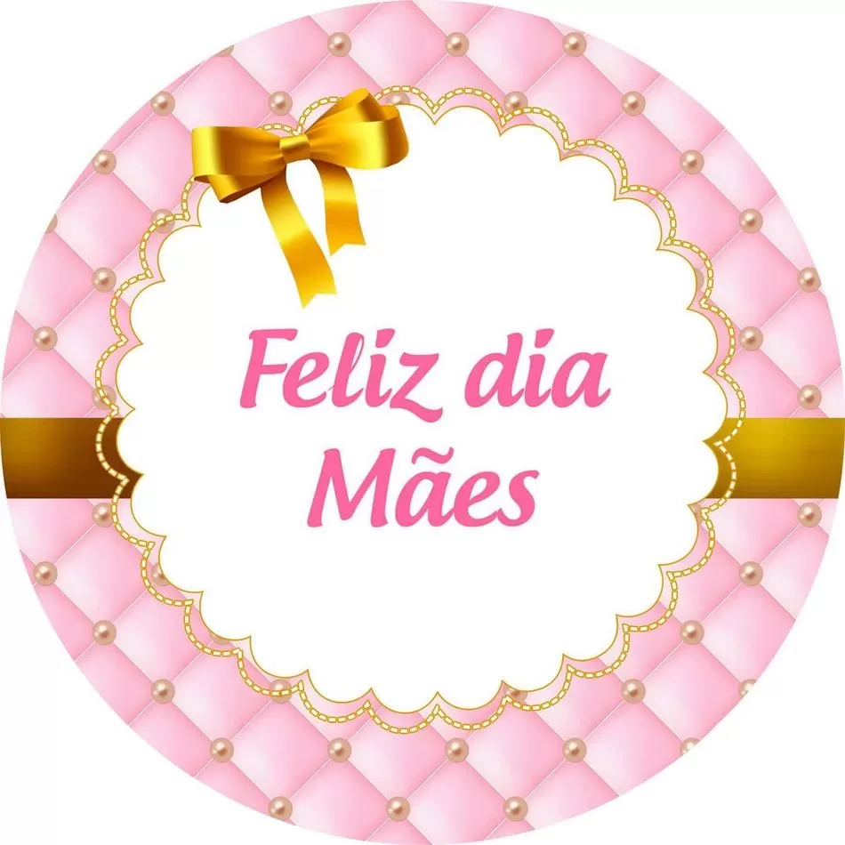 Topo de Bolo Dia das Mães Monograma Mãe Topo de Bolo Dia das Mães Monograma Personalizado. Decoração elegante para celebrar o Dia das Mães.