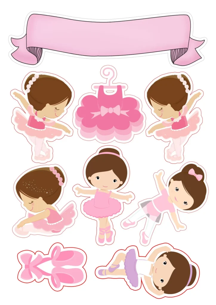 Topo de Bolo Bailarina Rosa para Festa: Decoração Encantadora