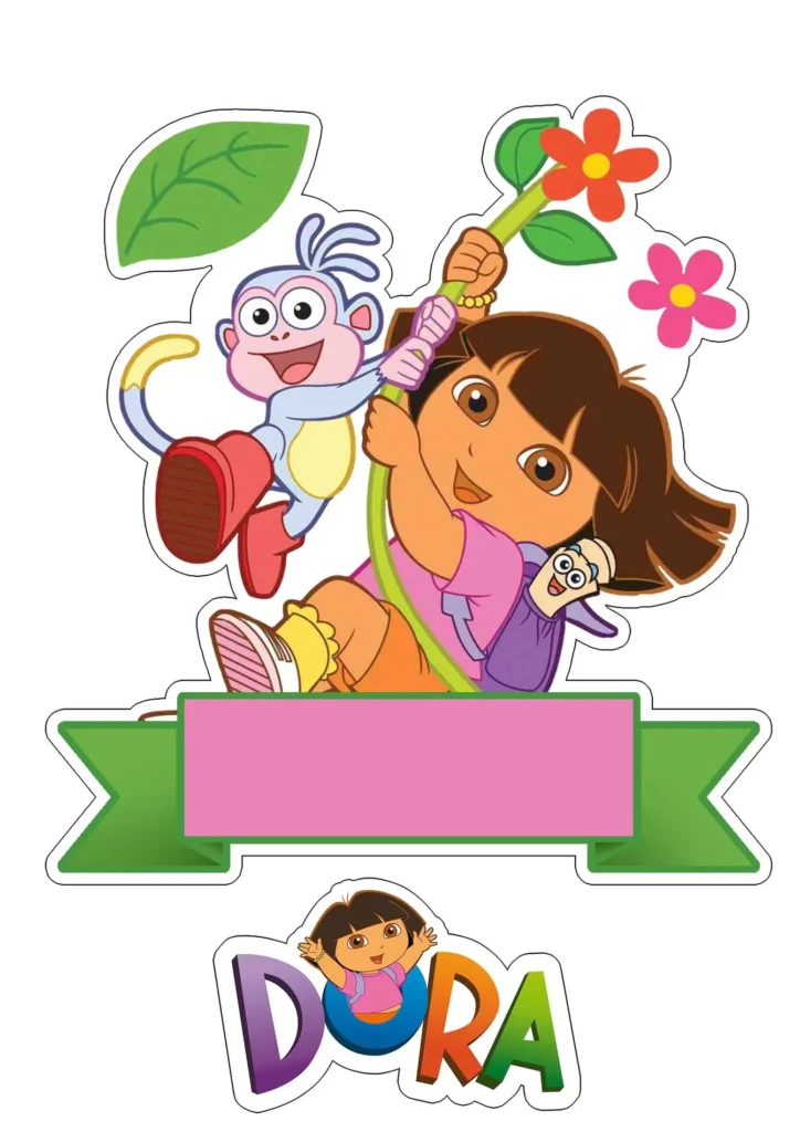 Topo de Bolo Dora Aventureira para Festa de Aniversário