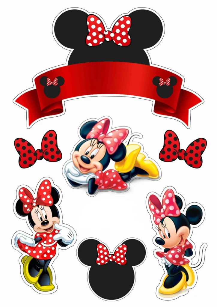 Topo de Bolo da Minie para Festa de Aniversário