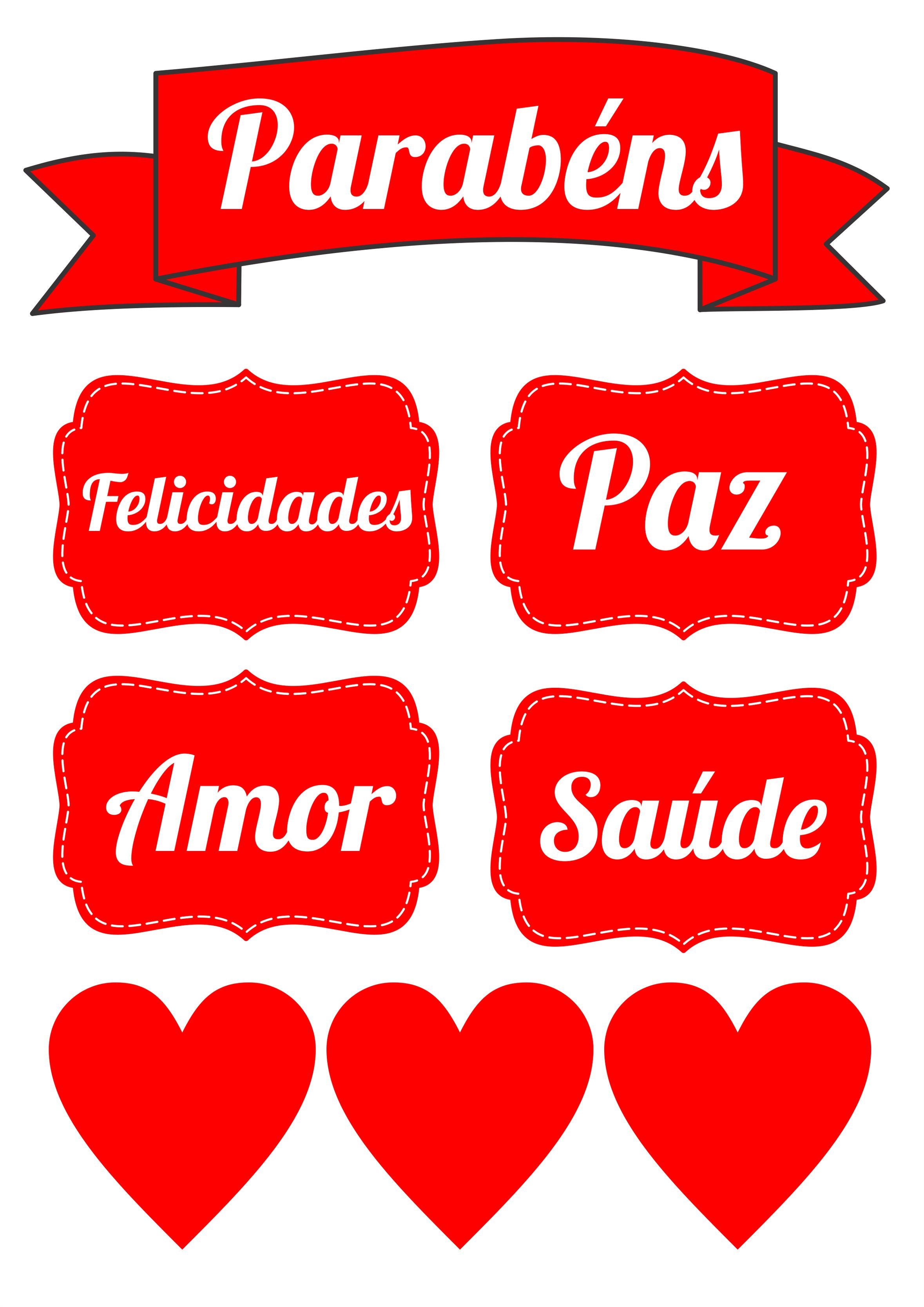 Topo de Bolo Parabéns para imprimir - Desenhos Imprimir