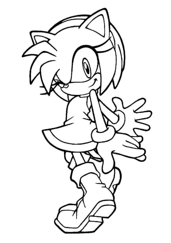 Desenhos de Amy Rose Sonic para colorir Amy Amy Rose para colorir: Desenho da personagem Sonic sorrindo.