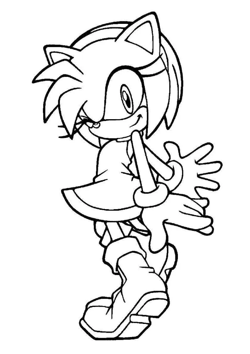 Amy Rose Sonic para colorir