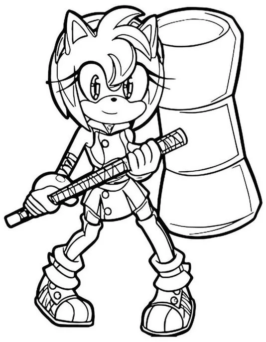 Amy Rose Sonic para colorir