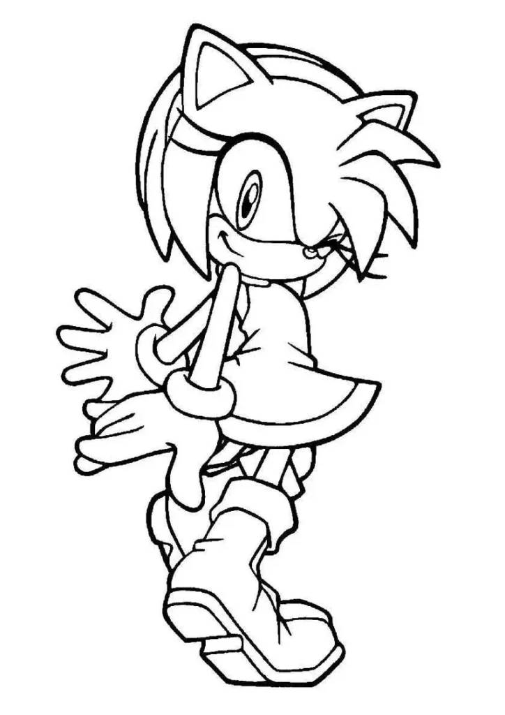 Desenhos de Amy Rose Sonic para colorir Menina Sonic Amy Rose para Colorir: Desenho da Menina Sonic