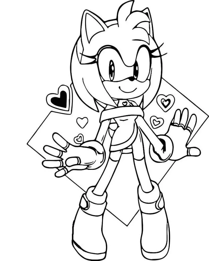 Sonic e Amy Rose para colorir