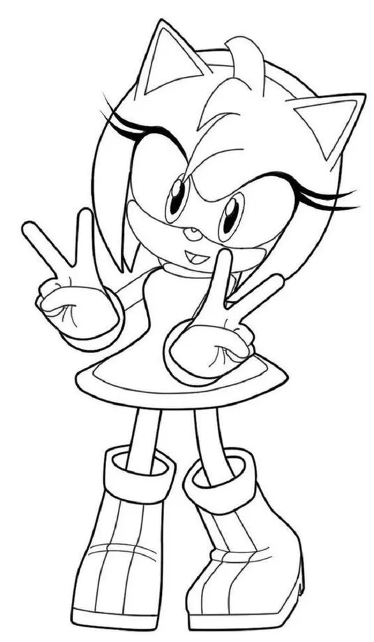 Desenhos de Amy Rose Sonic para colorir Tudo Legal Amy Rose para colorir: Desenho divertido da personagem Sonic