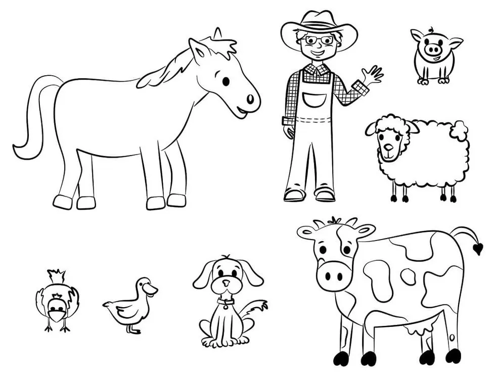 Animais da Fazenda para colorir