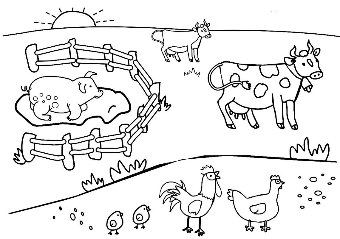 Animais da Fazendinha para colorir - Desenhos Imprimir