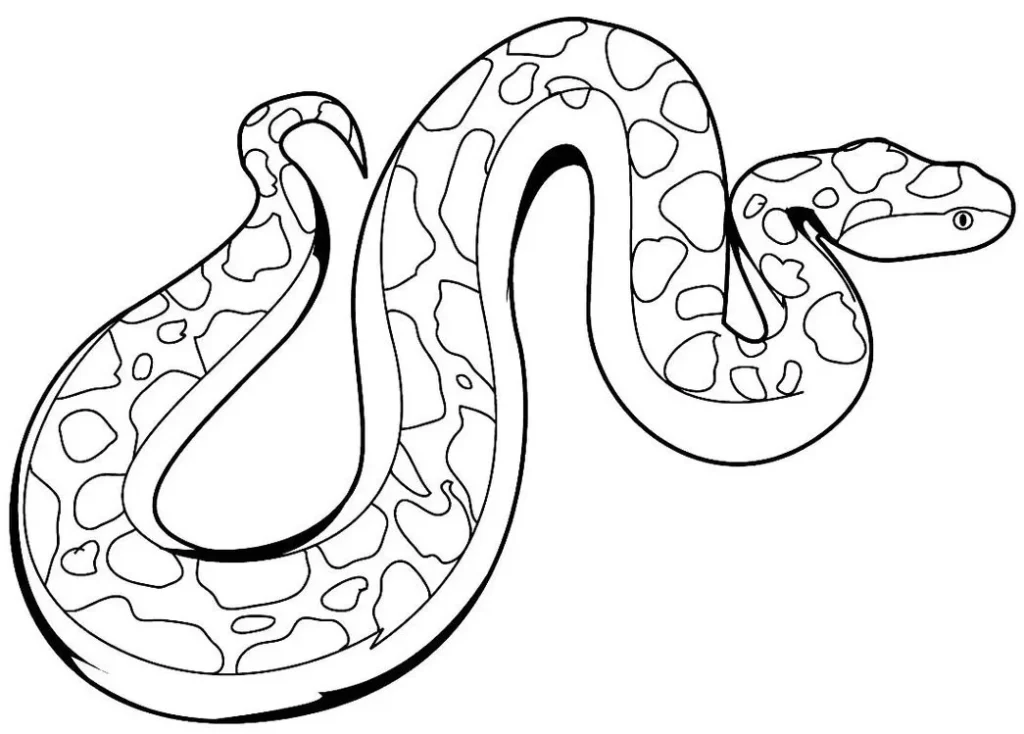 Desenhos de Cobras para colorir Perigosa Cobra perigosa para colorir: desenho detalhado com padrão de manchas