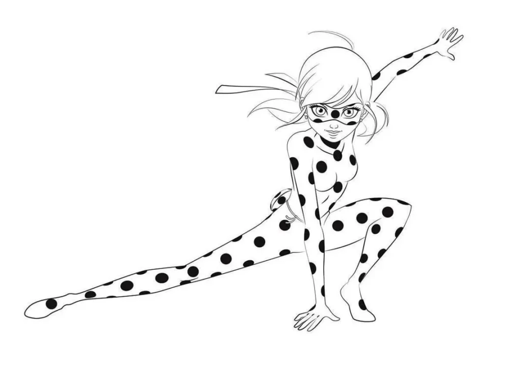 Ladybug em Ação: Desenho para Colorir da Super-Heroína Ágil
