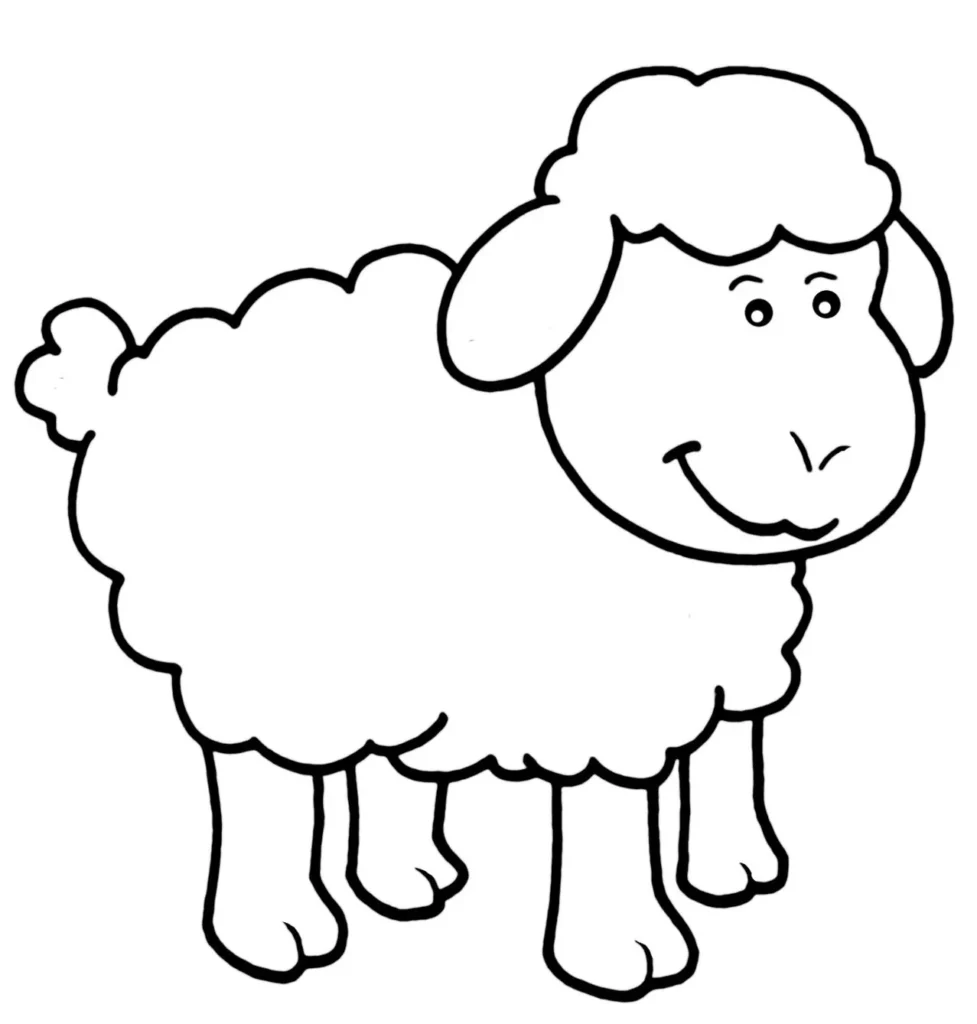 Desenhos de Ovelhas para colorir Fofinha Ovelha Fofinha para Colorir: Desenho Detalhado e Adorável