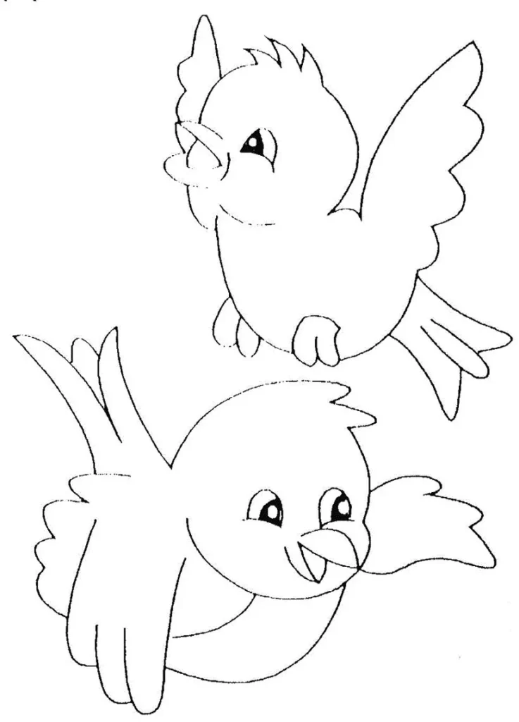 Desenhos de Pássaros para colorir Voando Pássaros para Colorir: Desenhos de Aves Voando em Detalhe