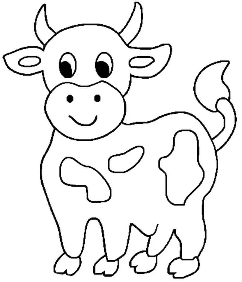 Desenho de Vaca Vaquinha para Colorir: Atividade Criativa