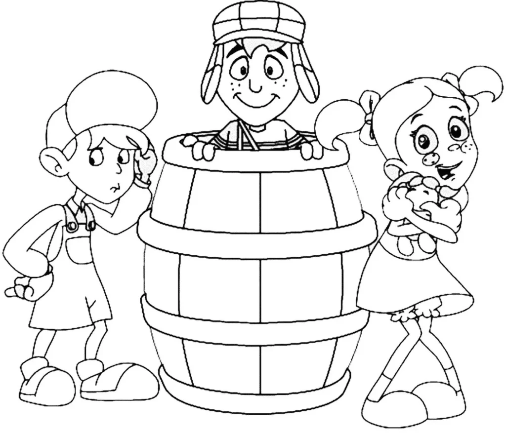 Desenhos do Chaves para colorir em PDF. Godines, Chaves e Popis.