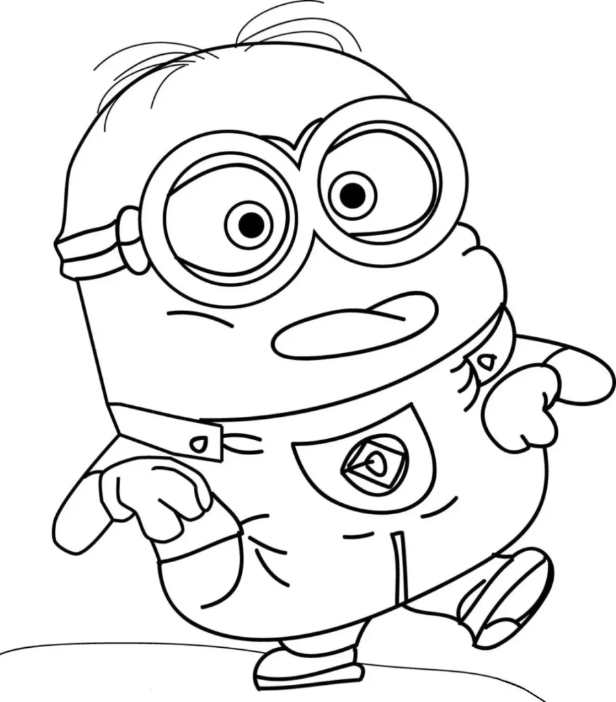 Minion Atrapalhado para colorir: Desenho divertido para pintar e se divertir!