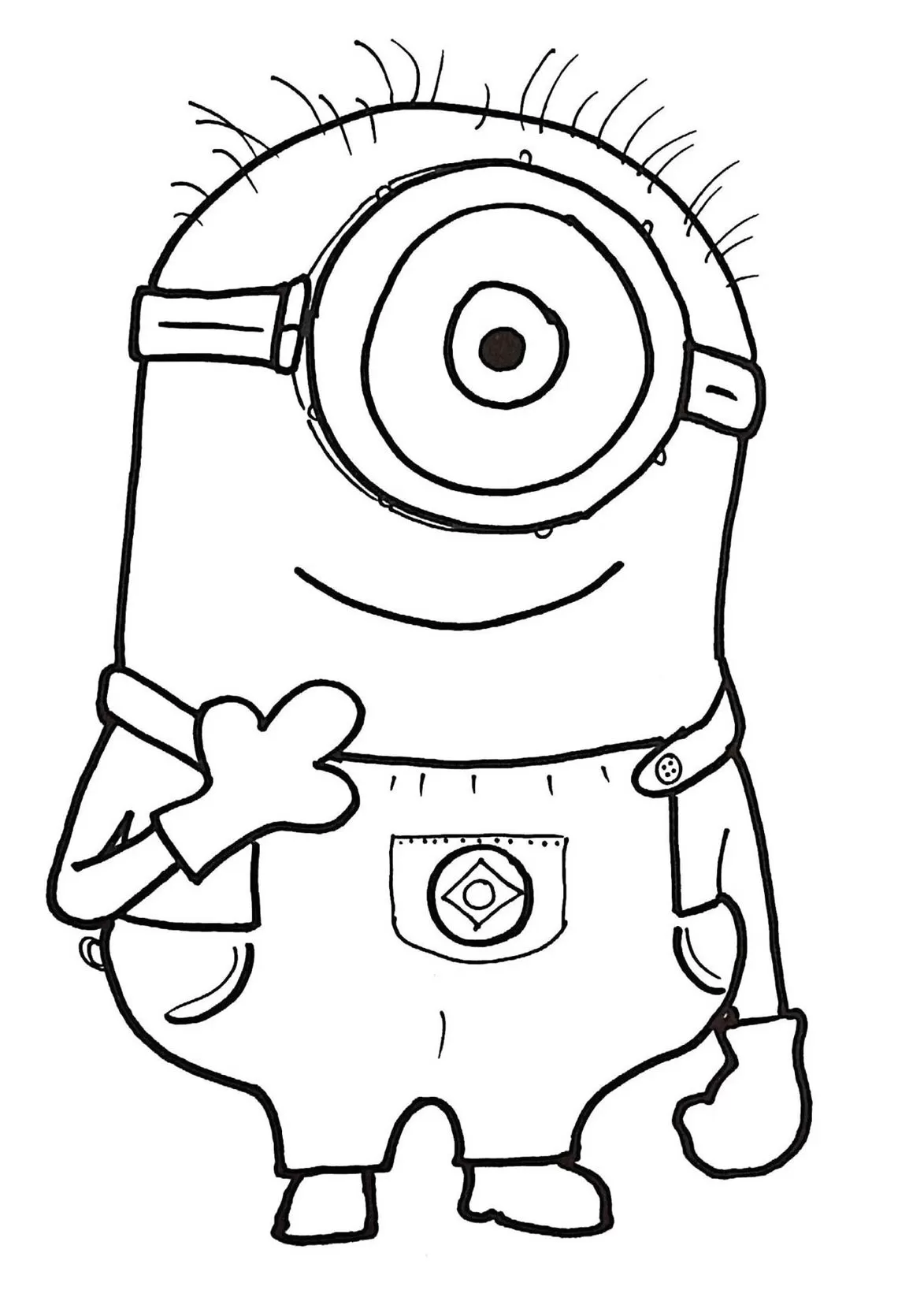 Minion Curioso para Colorir: Desenho Detalhado do Personagem