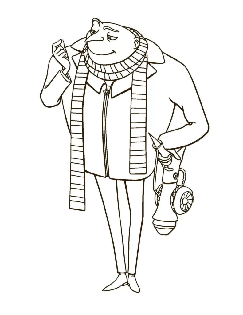 Minion do Meu Malvado Favorito para colorir: desenho detalhado do personagem.