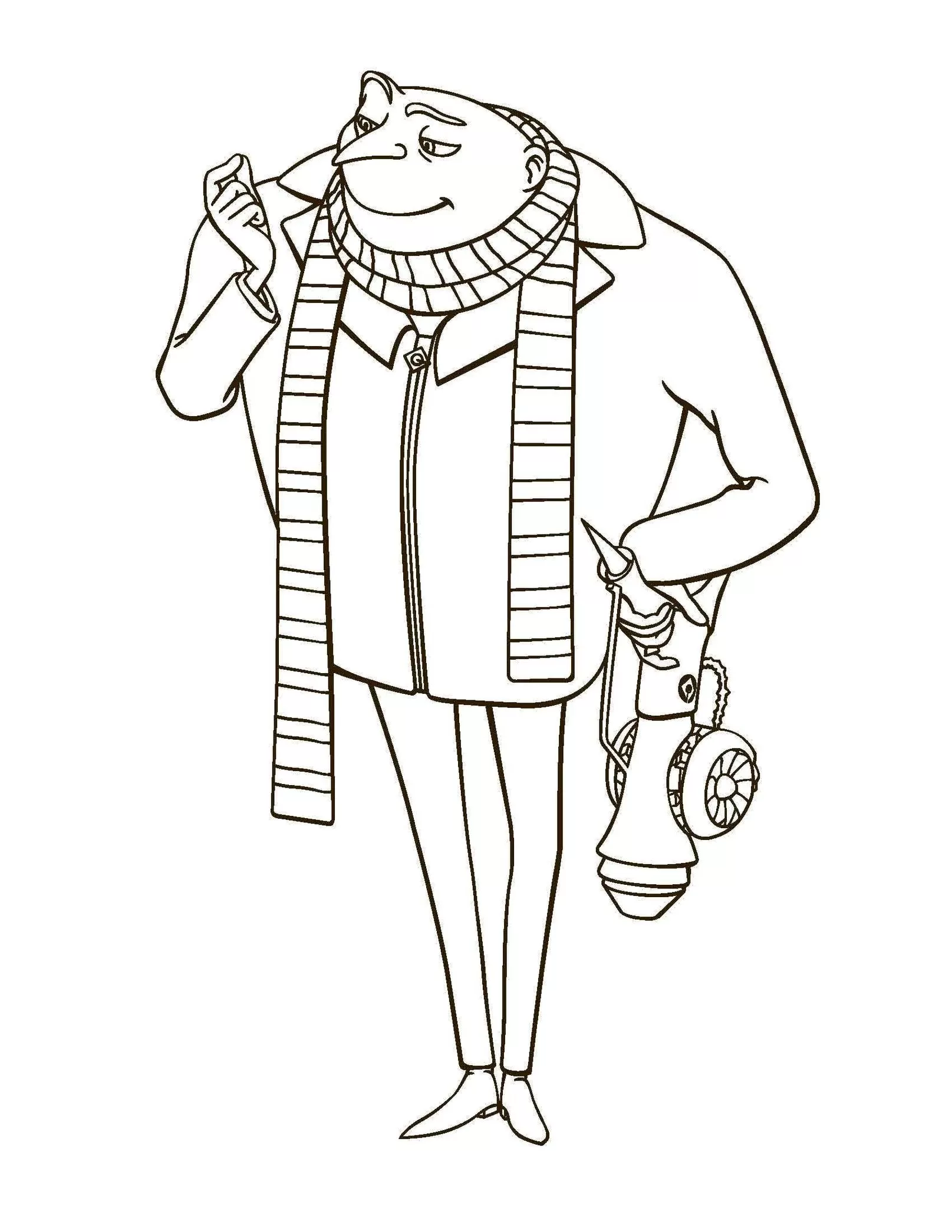 Minion do Meu Malvado Favorito para colorir: desenho detalhado do personagem.