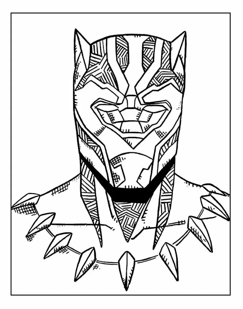 Desenhos da Pantera Negra em PDF para colorir. Orelhas de Gato